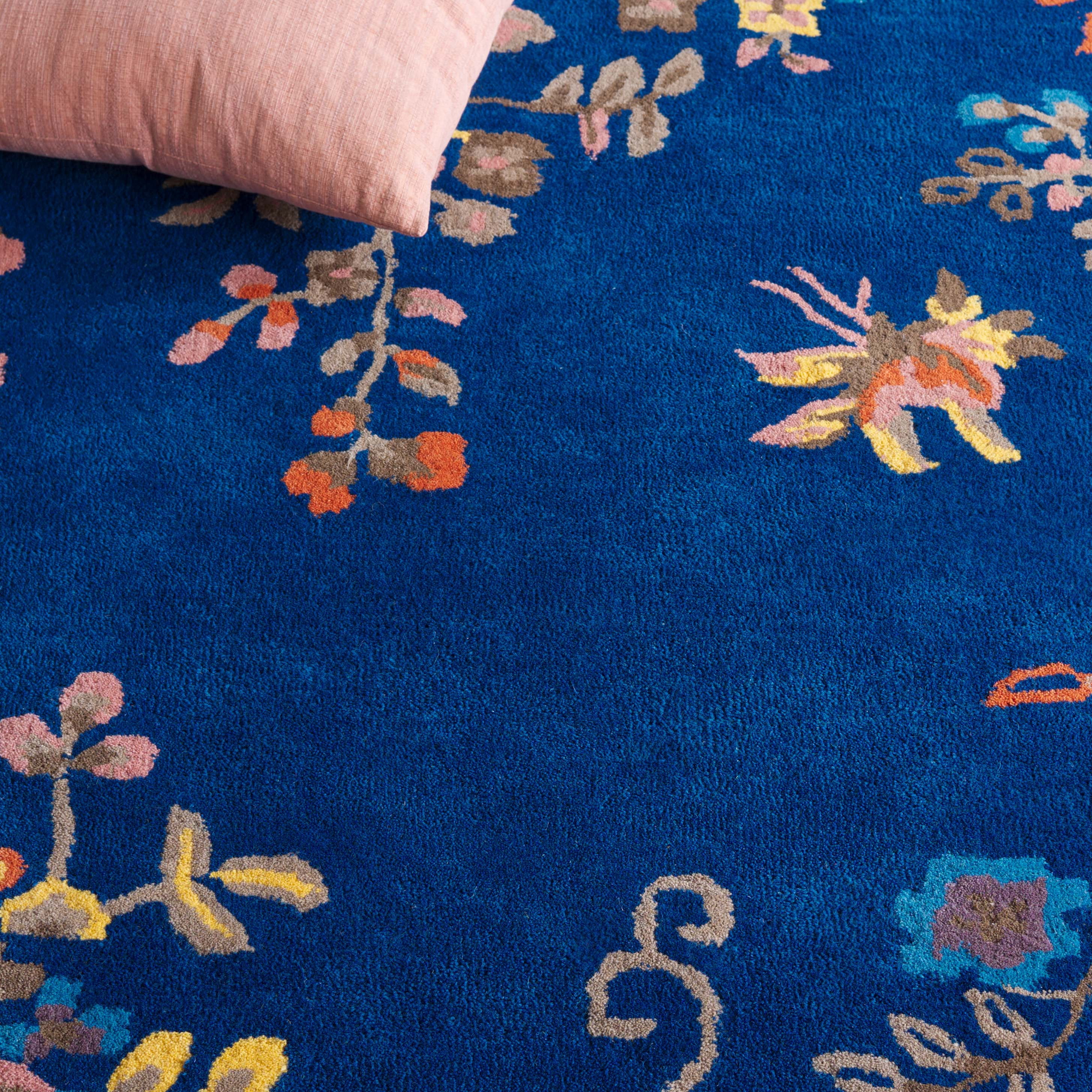 SAFAVIEH Metro Louise Floral Area Rug, Navy/Brown, 4' x 6'