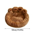 thumbnail image 4 of Cute Round Calming Dog Bed of Paw Shape, Pet Large Plush Dog Donut Bed for Medium Large Breed Dog, Soft, Comfy and Cozy Doggie Bed with Bolster, 4 of 5