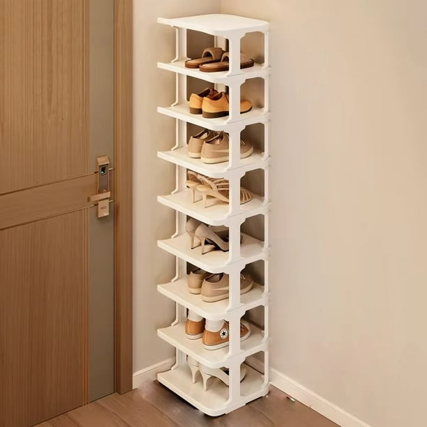 Zapatero de 9 capas, organizador de zapatos, esquina de pared, apilable, ahorra espacio, estante de almacenamiento de zapatos estrechos, armario de almacenamiento, estantes para zapatos