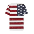 thumbnail image 4 of successthop 4th of July Clothes Women Flags Loose Plus Size V Neck T Shirt Button Holiday Shirts Short Sleeve Tops Red, 4 of 5