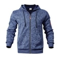 thumbnail image 2 of PNTUTB Mens Full Zip Multiple Pockets Solid Color Long Sleeve Drop Shoulder Hooded Coat Sport Casual, 2 of 6