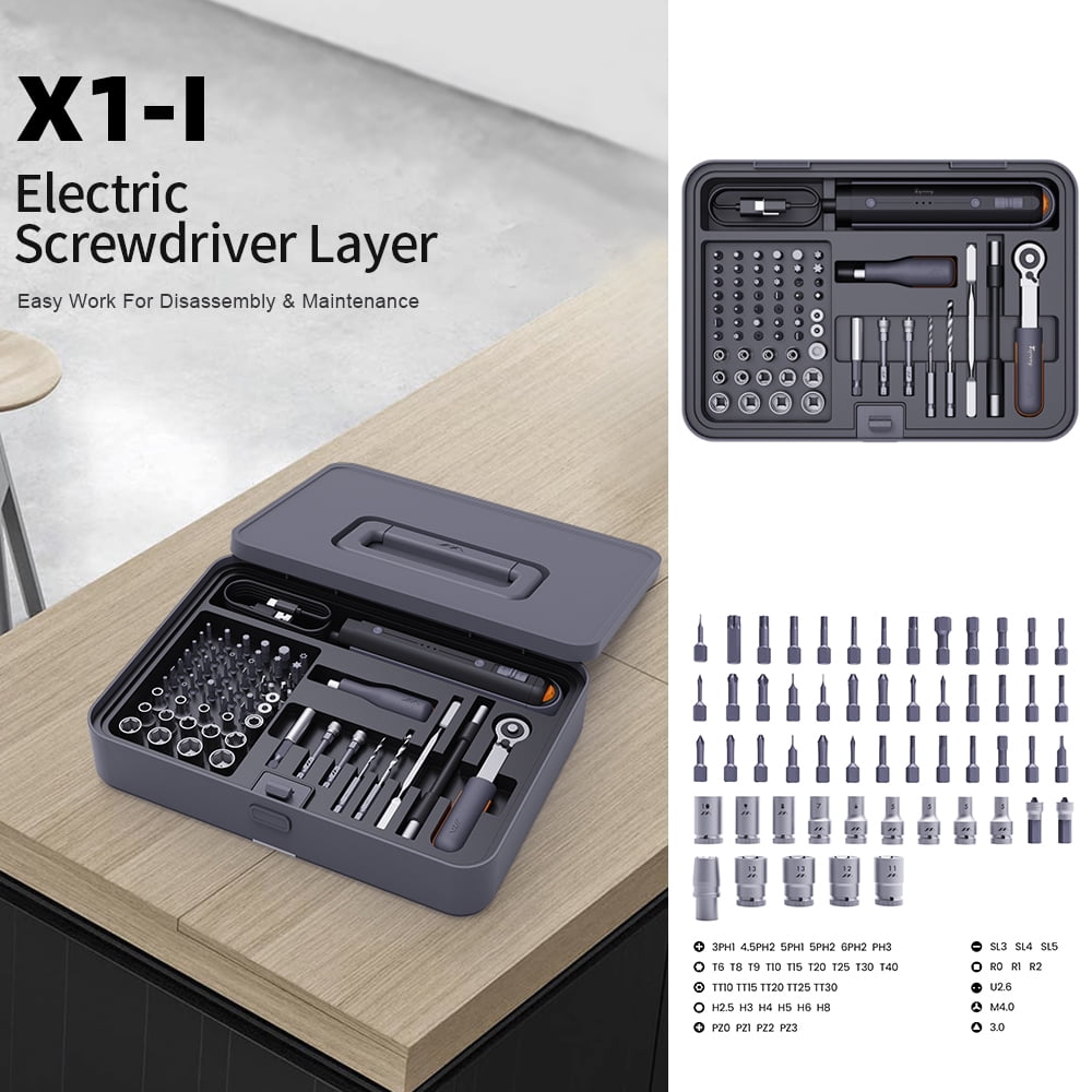 3.6V Cordless Electric Screwdriver Kit, 39-Piece with 13 PC Socket Set, 5 Torque Settings & LED Light, USB-C Rechargeable for Home DIY, Furniture, Electronics, and Quick Repairs