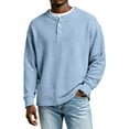 thumbnail image 2 of Henley Shirts For Men Long Sleeve Waffle Knit Tops Button Henley Neck T-Shirts, 2 of 4