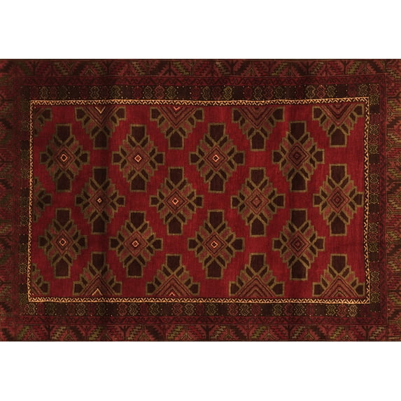 Ahgly Company Indoor Rectangle Southwestern Orange Country Area Rugs, 8' x 12'