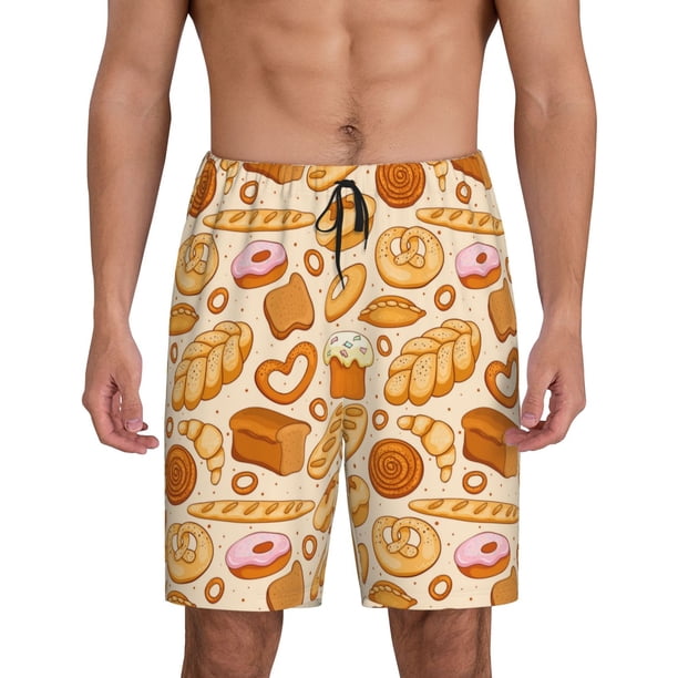 Fotbe Various Bread Pantalones Cortos de Pijama para Hombre, Ropa de Dormir, Pantalones de Pijama Cortos para Hombre-Medium