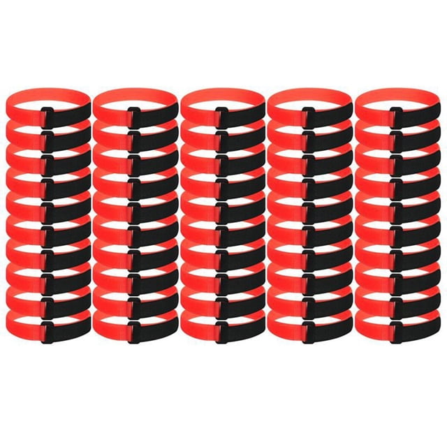 Yimiti 50Pcs Football Net Straps Soccer Net Straps Adjustable Straps Wire Fence Ties,Red Black