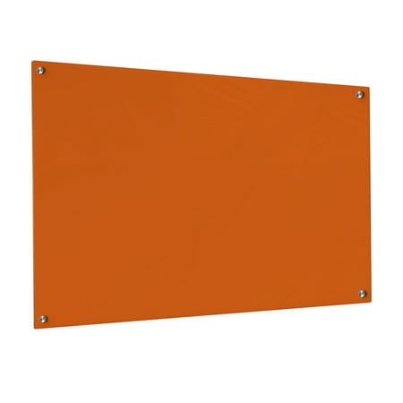 Magnetic Eraser Glass Board 36" X 48" Inches Eased Corners - Peach