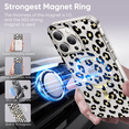 thumbnail image 2 of Feishell Magnetic Case For iPhone 15 Pro Luxury Leopard Cute Pattern Design Compatible with MagSafe Rubber Silicone Shockproof Case Wireless Charging for iPhone 15 Pro 6.1 inch, Black, 2 of 7