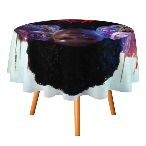 Miles Morales-Theme Round tablecloth has an iconic print, fits most tables, and is easy to care for perfect gifts for fans friends and family.diameter60''(152cm)