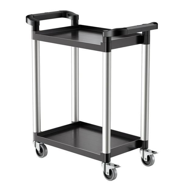 Carrito utilitario VEVOR de 2 niveles con capacidad de carga de 300 libras con ruedas