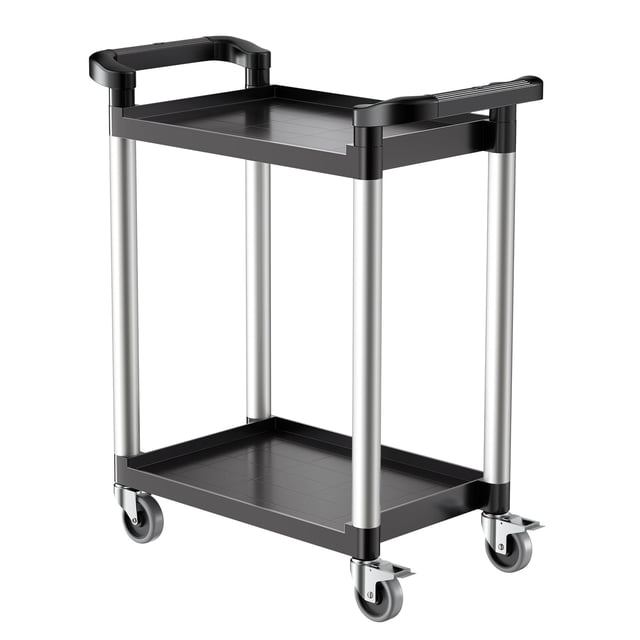 Carrito utilitario VEVOR de 2 niveles con capacidad de carga de 300 libras con ruedas