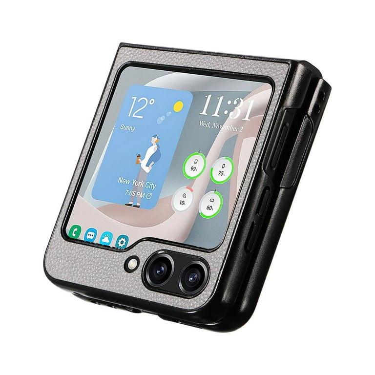Case for Samsung Galaxy Z Flip 7, Classic PU Leather Back