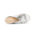 thumbnail image 4 of BLISSFUL STEP Women's Shoes Wedge Open Toe Crisscross Straps Linen Platform Sandals Silver 7, 4 of 7