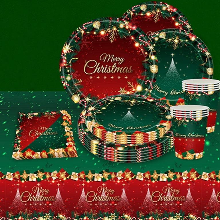 120 Pcs Christmas Paper Bowls - Festive Red, Green & White