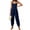 Blue, variant on Spaghetti Strap Women Elastic Sleeveless Loose Jogger Smocked Jumpsuit