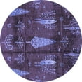 thumbnail image 1 of Ahgly Company Indoor Round Abstract Blue Modern Area Rugs, 4' Round, 1 of 4