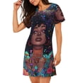thumbnail image 2 of Logiee Cosmic Garden Woman Portrait Print Nightgowns for Women,Soft Short-Sleeved Lightweight Sleepwear, Loose Sleepshirts, 2 of 6