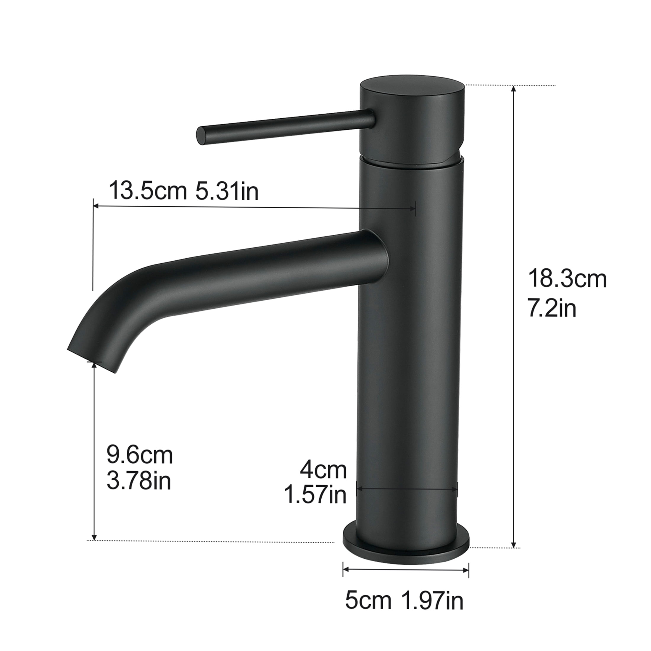 JERFIT Modern Single Hole Bathroom Faucet, Waterfall Black Vessel Sink Faucet with Single Lever Handle, Brushed Nickel Finish for Vanity Basin