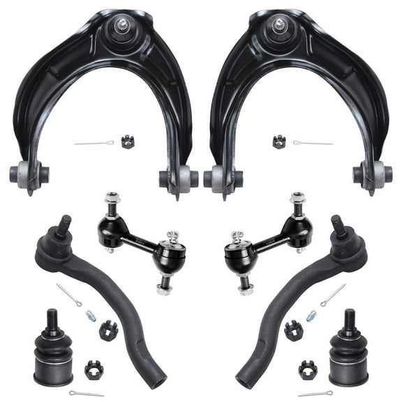 Detroit Axle - 8pc Suspension Kit for 2008-2012 Honda Accord, 2009-2014 TSX, 2 Upper Control Arms w/Ball Joints, 2 Lower Ball Joints, 2 Outer Tie Rods, 2 Sway Bars Replacement