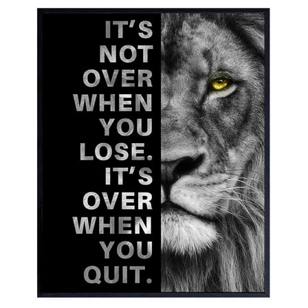 Motivational Wall Art & Decor - Positive Quotes - Motivational poster - Office Wall Art - Lion Wall Decor - Yellowbird Art & Design - Inspiration Motivation Man cave Gym Wall Decor for Men
