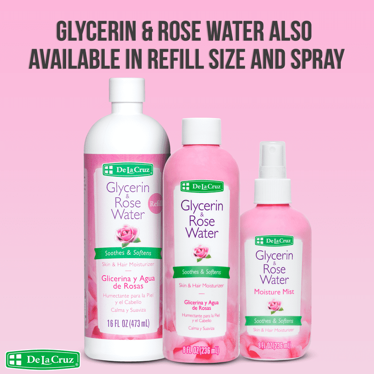 De La Cruz Glycerin & Rose Water Moisturizer, Skin and Hair Care