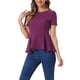 thumbnail image 1 of INSPIRAR CHIC Blusa de Peplum para Mujer de Manga Corta Cuello Redondo Primavera Verano Stretch S Púrpura, 1 of 6