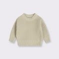 thumbnail image 2 of AherBiu Toddler Kids Sweaters Crew Neck Long Sleeve Ribble Knit Tops Solid Color Girl Boy Sweater, 2 of 6