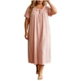 thumbnail image 6 of Asxite Womens Pajamas Casual Breathable Solid Sleeveless Loose Long Sleep Dress, 6 of 6