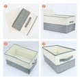 thumbnail image 3 of Unique Bargains Fabric Storage Cube Storage Bin Storage Basket Grey 21.7*13.8*12in, 3 of 7