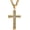 Gold, variant on Cross Necklace for Men Stainless Steel Cross with Cubic Zirconia Inlay Pendant Necklace with 7mm Cuban Chain 24In
