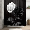 thumbnail image 2 of Joocar Black And White Rose Polyester Shower Curtain For Home Bathroom Bath Tub Decoration 72x72 Inch, 2 of 5