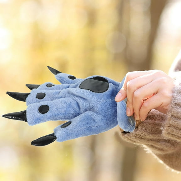 HOOWIFFY glove winter Dinosaur Claw Gloves Cartoon Style Plush 1 Pair Role Playing Adults Christmas
