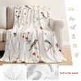 thumbnail image 5 of Spring Floral Blanket Soft Cozy Warm Throw Blanket for Couch, Plush Fuzzy Flannel Fleece Blankets for Sofa, Summer Birds Botanical Country Bed Blankets Lightweight Gifts for Women, 40"x50", 5 of 9