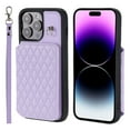 thumbnail image 2 of Case for iPhone 15 Pro Max, Detachable Crossbody Strap Wallet Case with Card Slots, Stand Ring Flip PU Leather Protective Cover Lanyard for Women for iPhone 15 Pro Max, Purple, 2 of 7