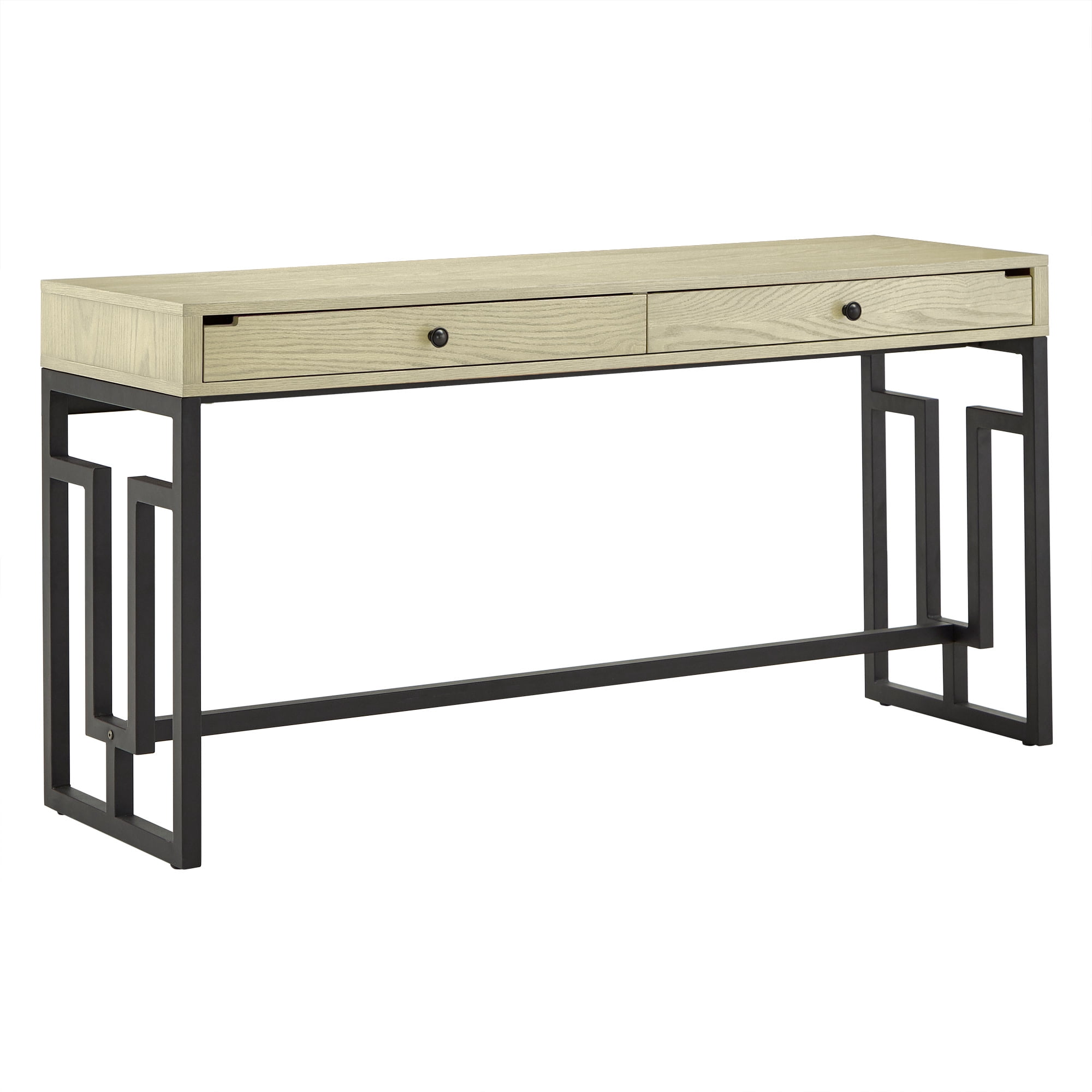 Weston Home Ivo 2-Drawer Desk with Power Outlet, Ivory White