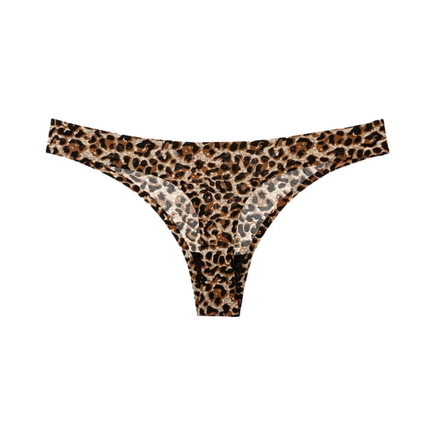 Gibobby Pantys para Mujer Bragas de seda de hielo de tiro bajo sin costuras para mujer Ropa interior sexy de color sólido(Marrón, XL)