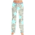 thumbnail image 2 of KyCheLot Womens Loose Pajama Pants Sleepwear Drawstring Mid Waist Print Comfy Home Pants, 2 of 5