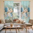 thumbnail image 2 of Beach Coastal Teal Kitchen Curtain for Berdoom Living Room Cafe 72 Inch Length, Nautical Shell Starfish Coral Summer Tiers Curtains Light Filtering Drapes Window Treatment 2 Panels 52"Wx72"L, 2 of 8