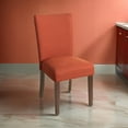 thumbnail image 6 of Fabric Upholstered Wooden Armless Parson Dining Chair Orange and Brown, 6 of 6