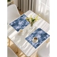 thumbnail image 5 of Navy Blue Ombre Placemats Set of 4, Gradient Abstract Art Vintage Placemats for Dining Table, Place Mats for Kitchen Tabletop, Waterproof Wipeable Dining Table Mats Set, 5 of 9