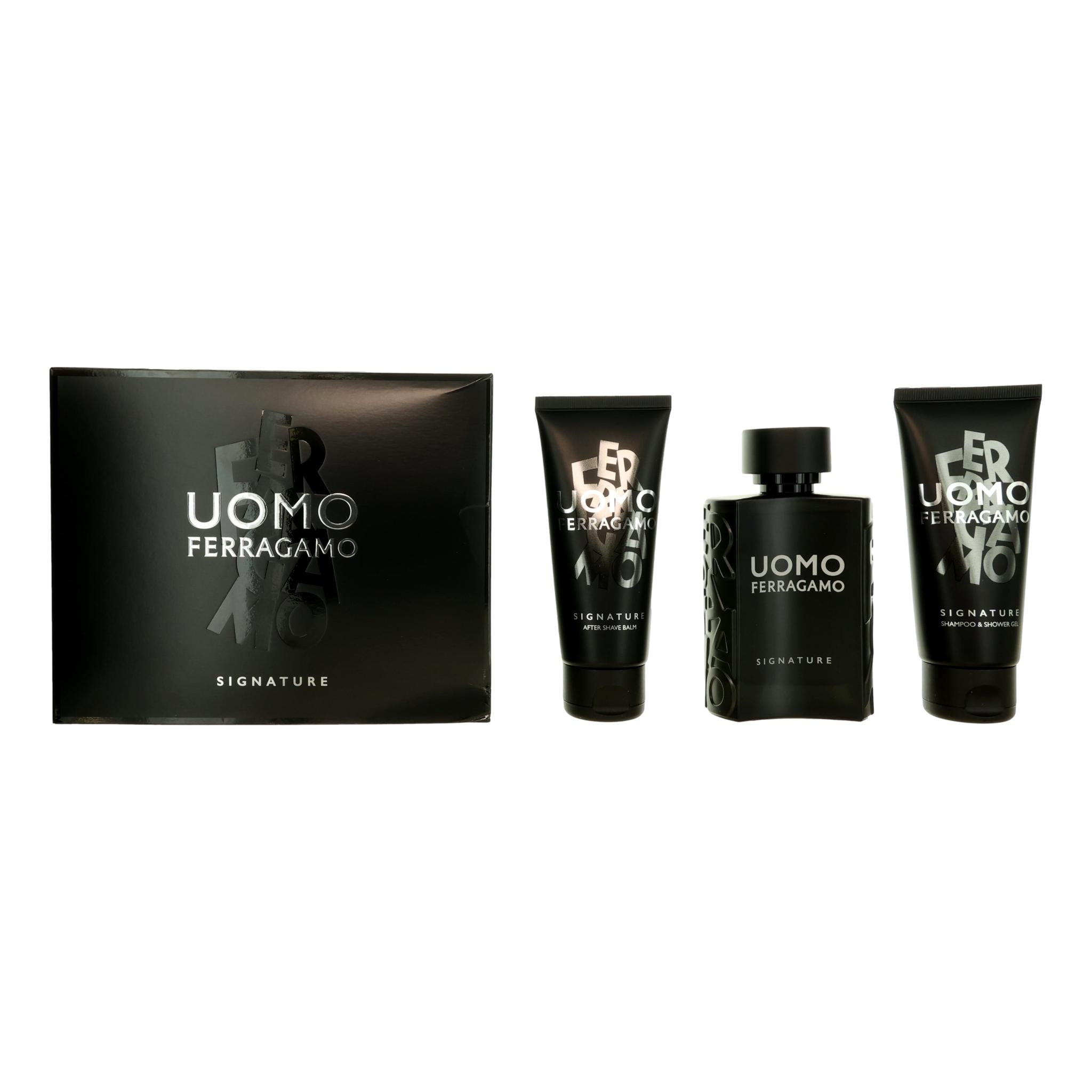 Salvatore Ferragamo Uomo Signature , 3 Pc Gift Set 3.4oz EDP Spray