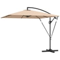 thumbnail image 1 of Khaki Patio Offset Cantilever Umbrella with 360° Rotation & Tilt, UPF 50+ UV Protection, Windproof Ropes & Cover, Large Metal Frame Parasol for Garden, Patio or Backyard, 116"x98", 1 of 7