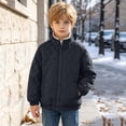 thumbnail image 4 of DJDLJWCJ Boys Winter Coat Fleece Lined Thicken Warm Quilted Jacket Solid Color Comforty Down Jacket Black Size 7, 4 of 9