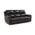 thumbnail image 2 of Hawthorne Collections Marco Top Grain Leather Reclining Reclining Sofa - Black, 2 of 5
