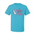 thumbnail image 2 of In October We Wear Pink Awareness Men's Graphic T-Shirt, Light Turquoise, Small, 2 of 3