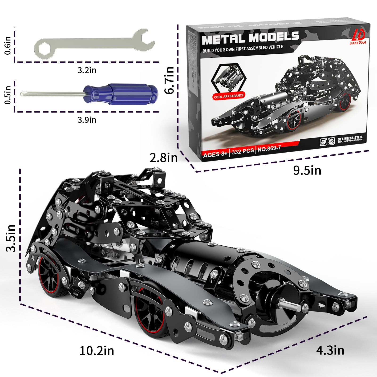 KukuFun STEM Building Projects Model Car Set for Boys Kids 8 9 10 11 12 Years Old, Metal Building STEM Kits Toys Science Set for Vehicle Fan