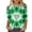 Green-B, variant on Womens St Patricks Day Shamrock Print T-Shirt 3/4 Sleeve Round Neck Loose Fit Casual Top Soft Comfortable Festival Pub Parade Wear Green