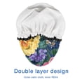 thumbnail image 4 of Shower Caps,Pioneer Flower Floral Print Pattern Waterproof Shower Cap for Women 4 Pieces,Double Reusable Hair Cover for Shower PEVA Elastic Stretch Hem, 4 of 7