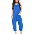 thumbnail image 3 of Girls' Jumpsuits Rompers Summer Clothes for Teens Rompers with Pockets Wide Leg Jumpsuit Kids Clothes Girls Size 4-5 Years Girls Fashion, 3 of 5