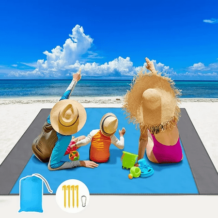 Richgv Beach Blanket Sandproof Mat, Extra Large Size 83"x78"Sand Free Outdoor Picnic Blankets Waterproof Lightweight Mat for 4-7 Adults Travel Party Sports Camping Hiking